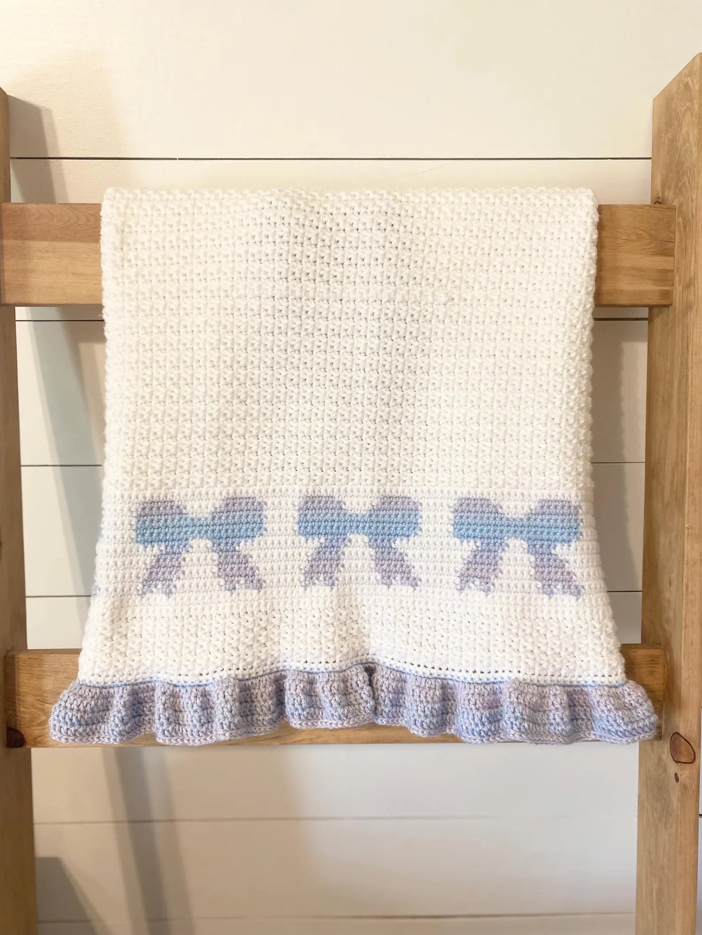 Girly Girl Bow Blanket Crochet Pattern
