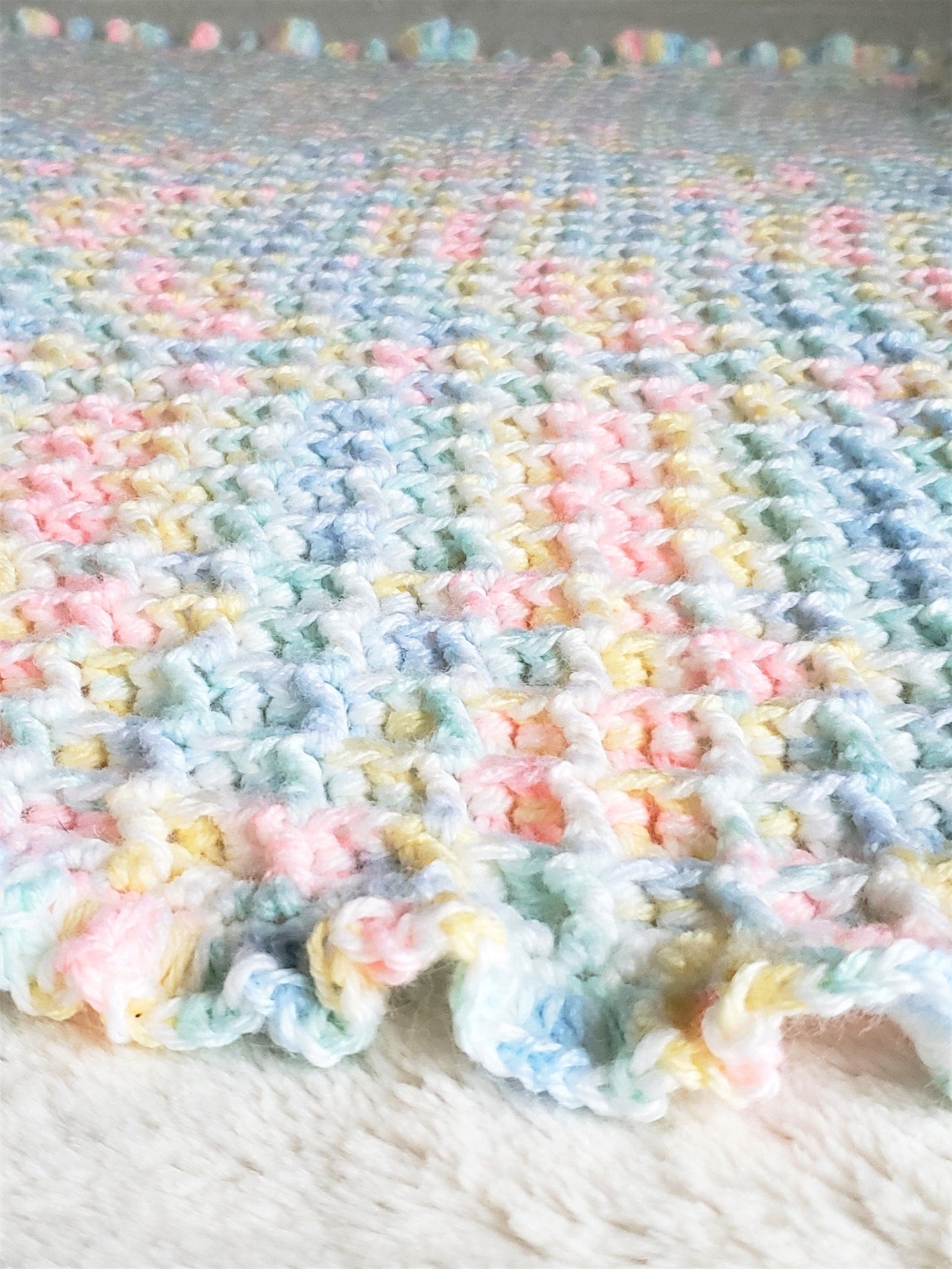 Waffle Stitch Baby Blanket Crochet