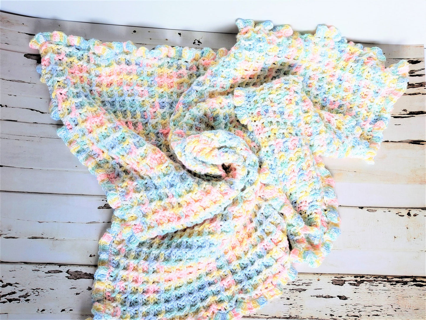 Waffle Stitch Baby Blanket Crochet