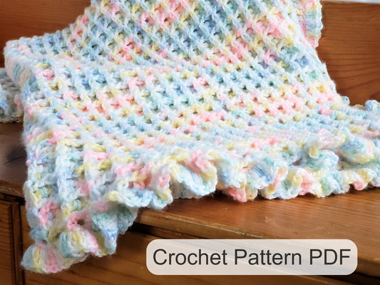 Waffle Stitch Baby Blanket Crochet