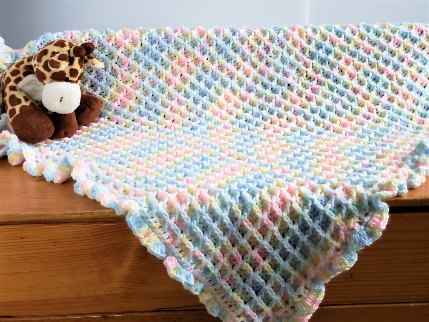Waffle Stitch Baby Blanket Crochet