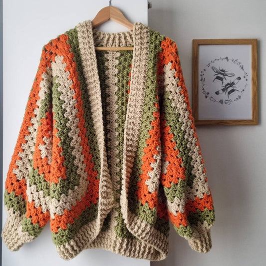 Crochet Granny Hexagon Cardigan Pattern