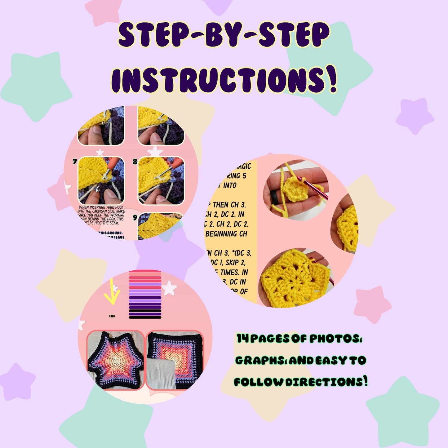 Sunset Sherbet Kawaii Cardi Crochet Pattern