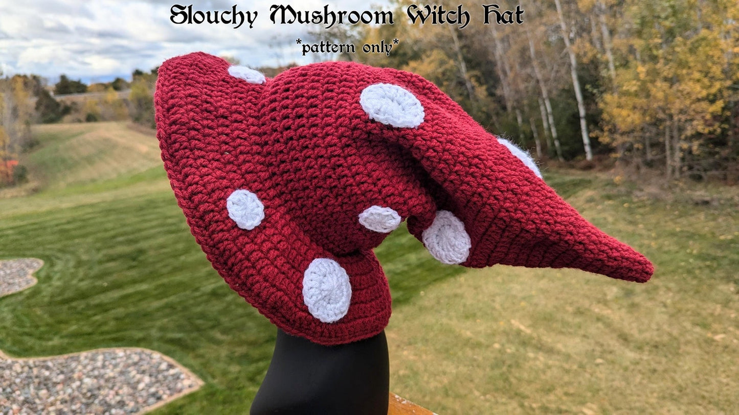 Slouchy Mushroom Witch Hat Crochet Pattern