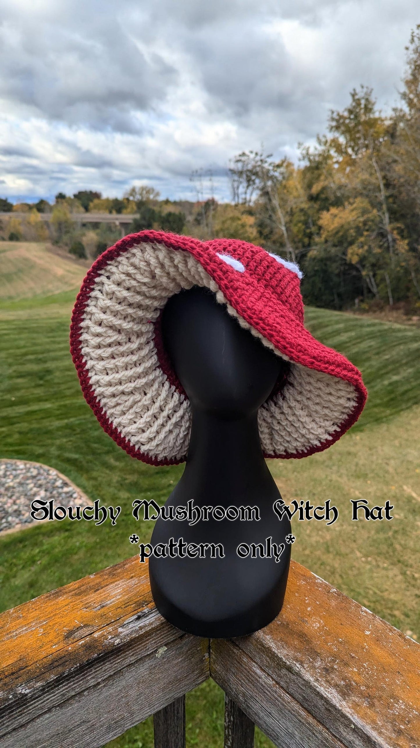 Slouchy Mushroom Witch Hat Crochet Pattern