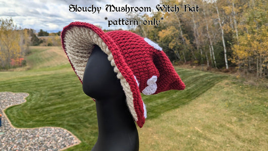 Slouchy Mushroom Witch Hat Crochet Pattern