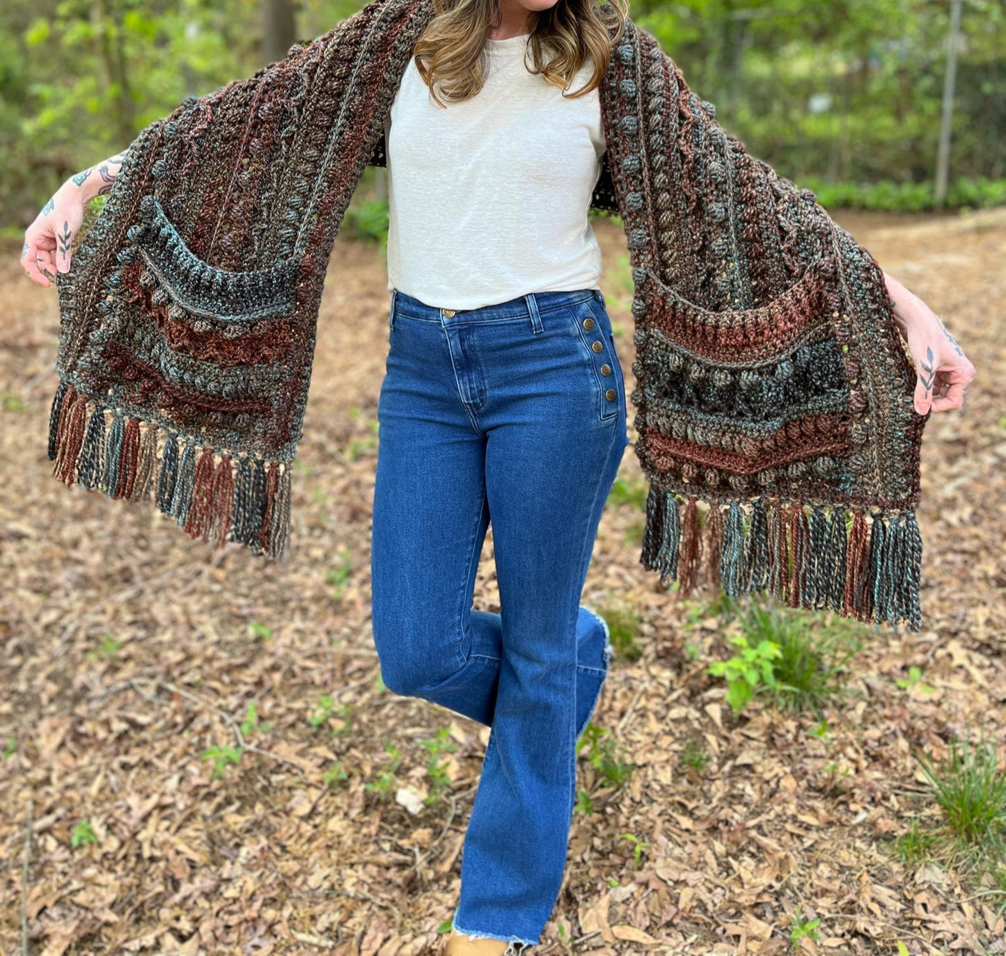 Fable Pocket Shawl with Hood Crochet Pattern