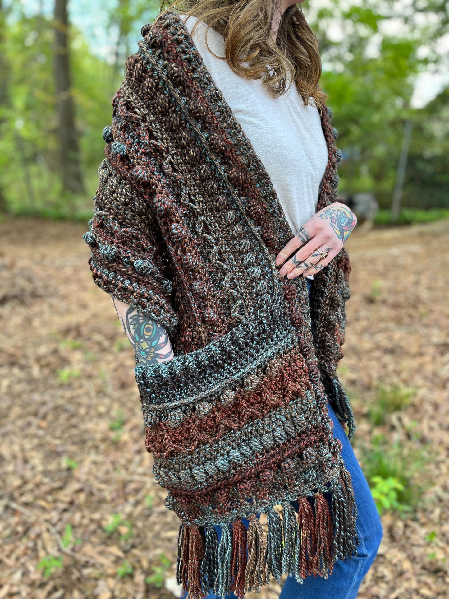 Fable Pocket Shawl with Hood Crochet Pattern