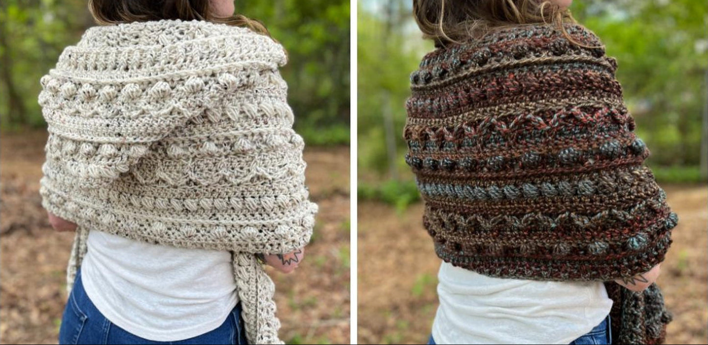 Fable Pocket Shawl with Hood Crochet Pattern