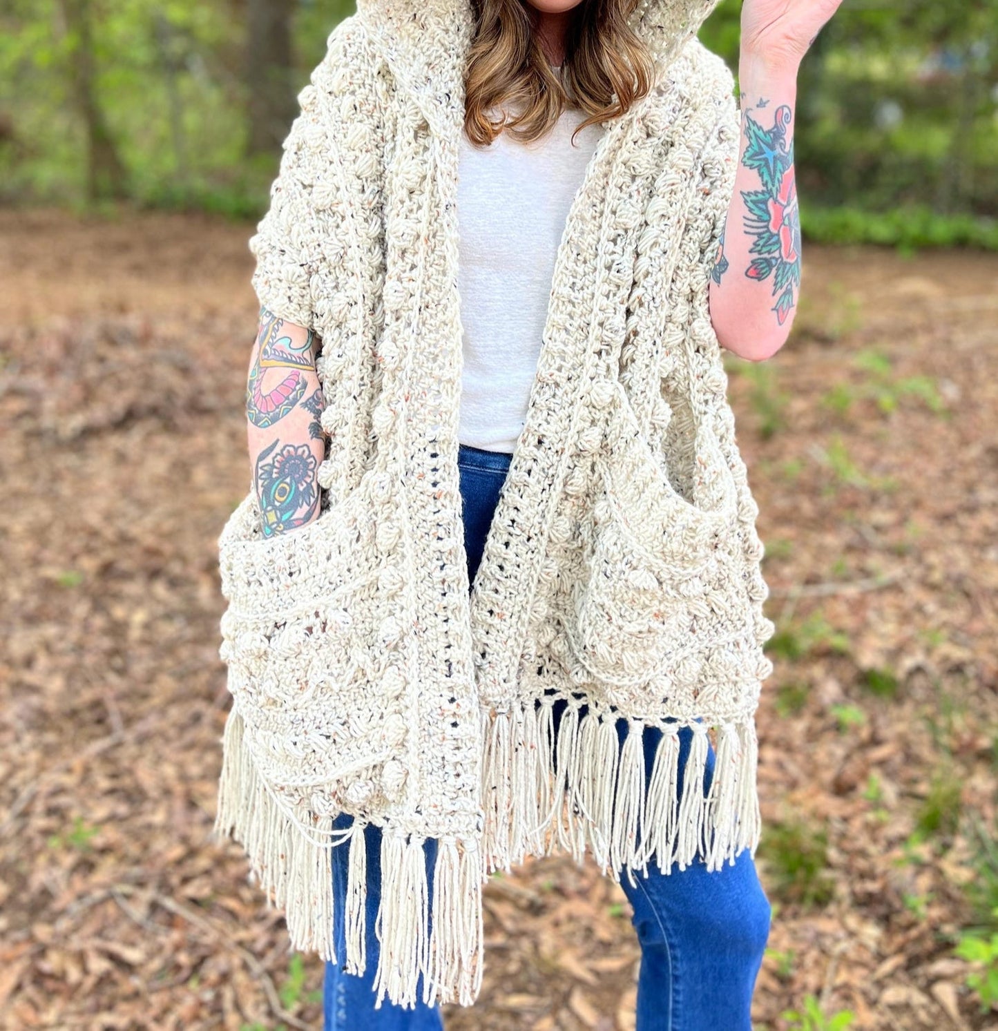 Fable Pocket Shawl with Hood Crochet Pattern