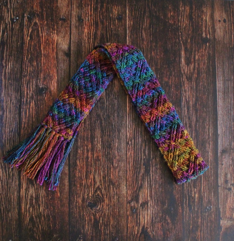 Celtic Diamonds Braided Cable Scarf Crochet Pattern for Men and Women
