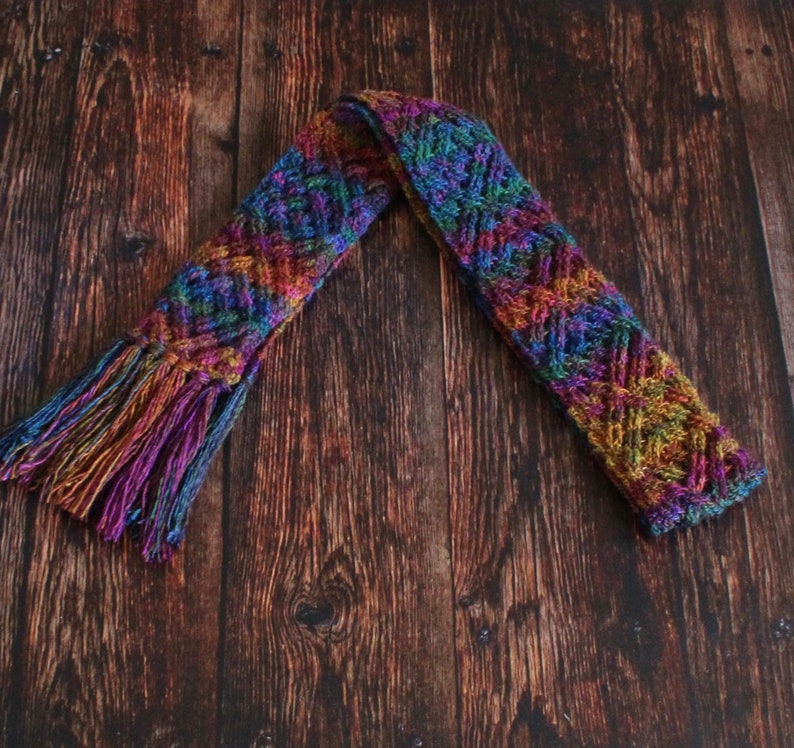 Celtic Diamonds Braided Cable Scarf Crochet Pattern for Men and Women