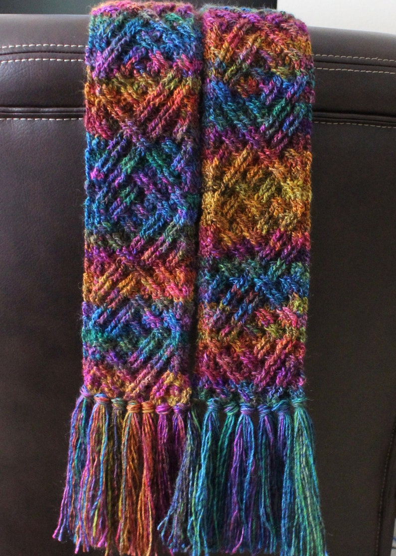 Celtic Diamonds Braided Cable Scarf Crochet Pattern for Men and Women