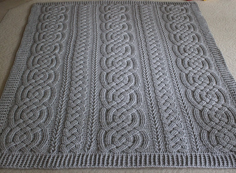 Irish Lullaby Cable Blanket Crochet Pattern