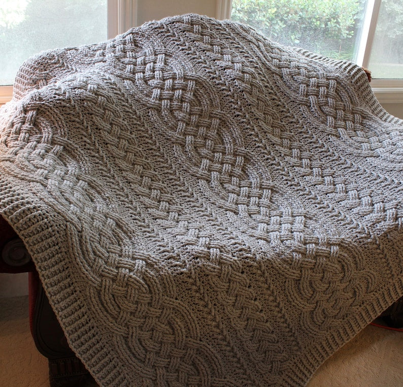 Irish Lullaby Cable Blanket Crochet Pattern