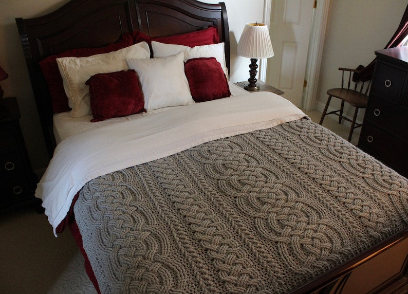 Irish Lullaby Cable Blanket Crochet Pattern