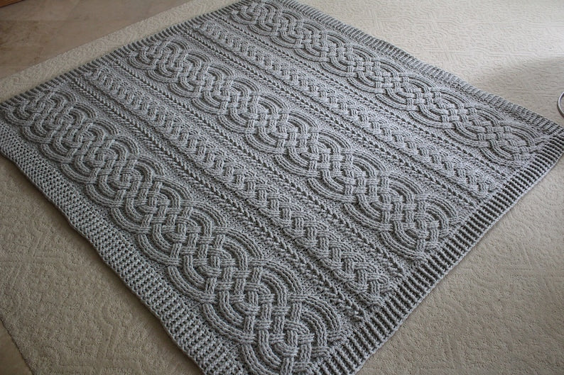 Irish Lullaby Cable Blanket Crochet Pattern