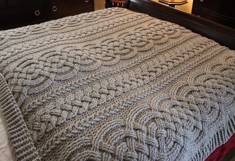 Irish Lullaby Cable Blanket Crochet Pattern