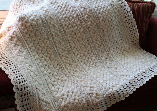 Braemar Cable Braided Blanket Crochet Pattern