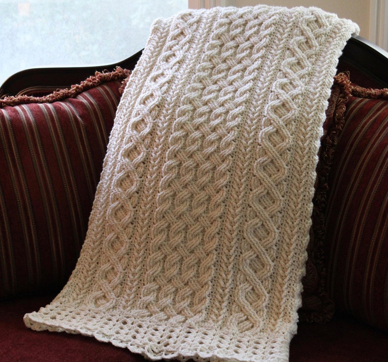 Braemar Cable Braided Blanket Crochet Pattern
