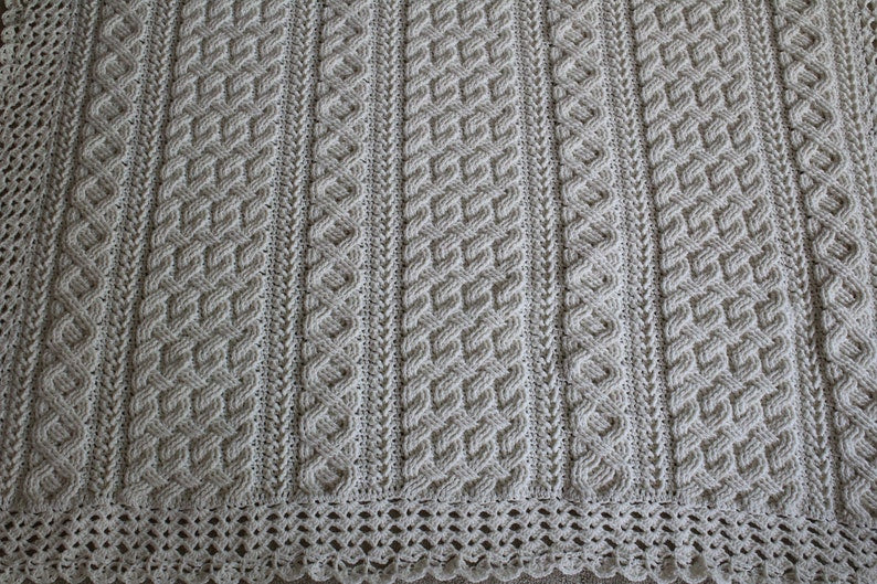 Braemar Cable Braided Blanket Crochet Pattern
