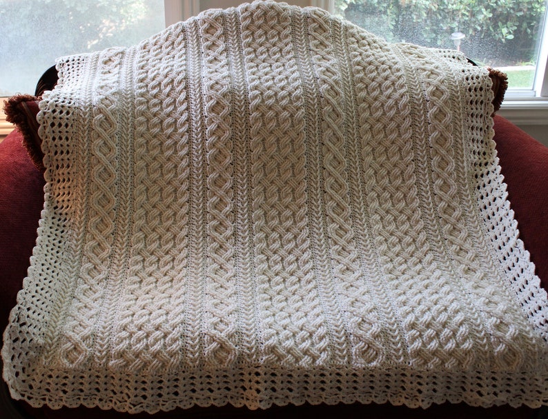 Braemar Cable Braided Blanket Crochet Pattern