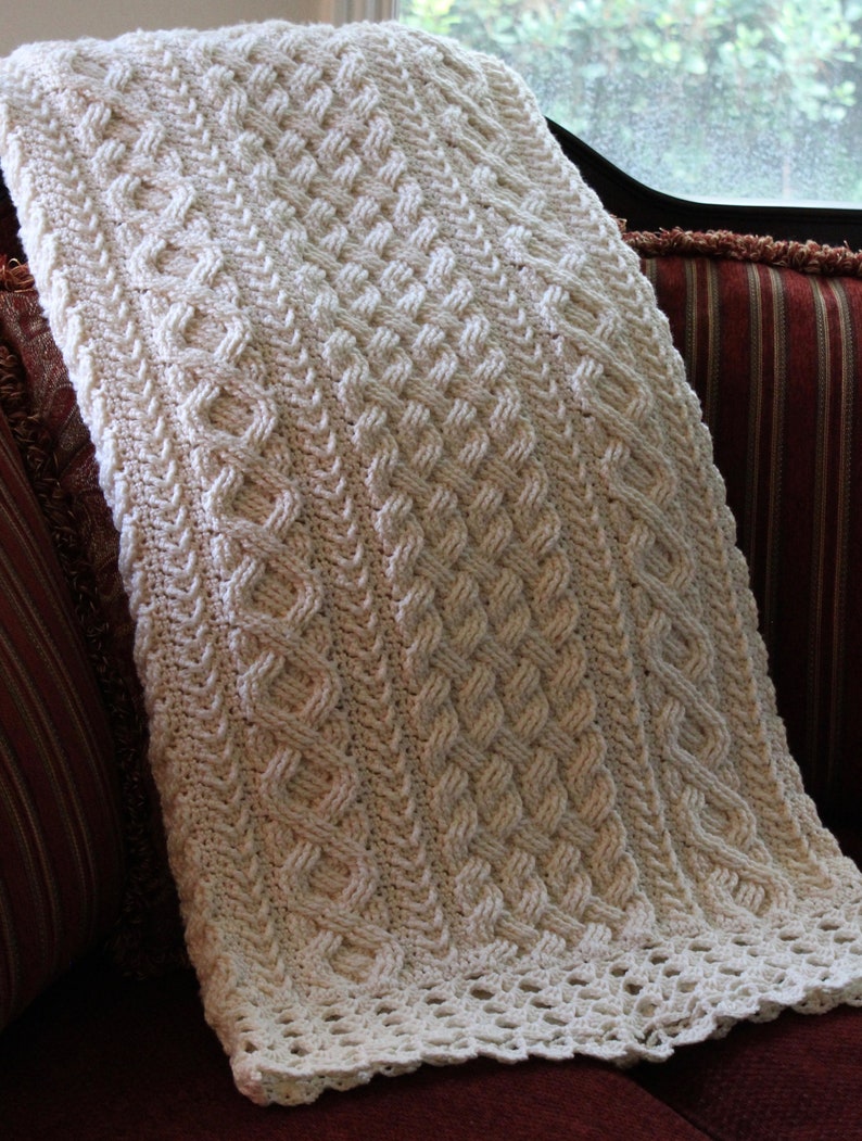 Braemar Cable Braided Blanket Crochet Pattern