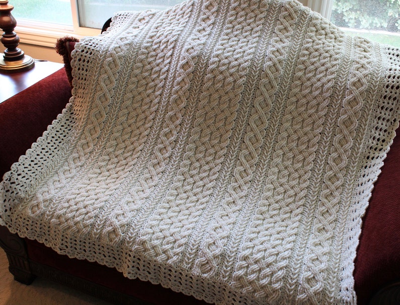 Braemar Cable Braided Blanket Crochet Pattern
