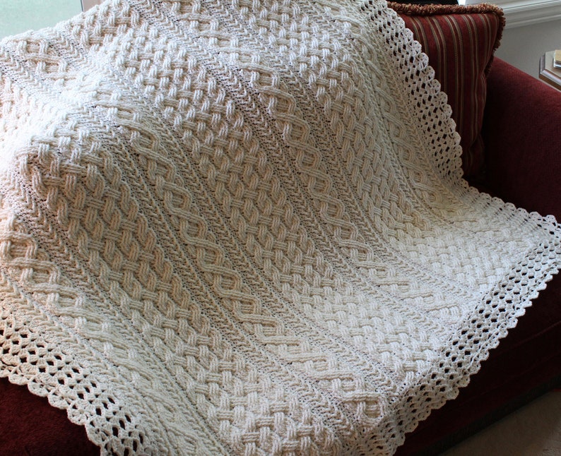 Braemar Cable Braided Blanket Crochet Pattern