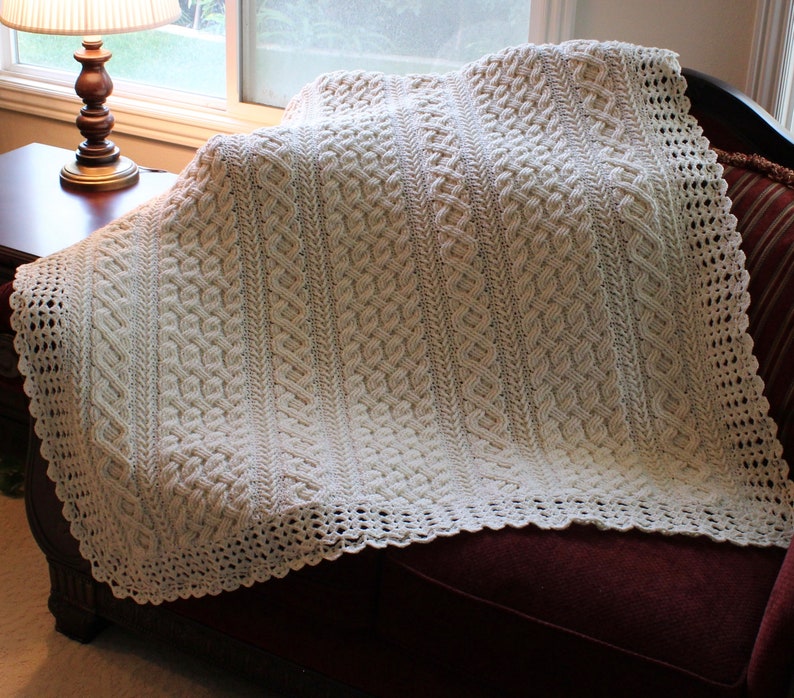 Braemar Cable Braided Blanket Crochet Pattern