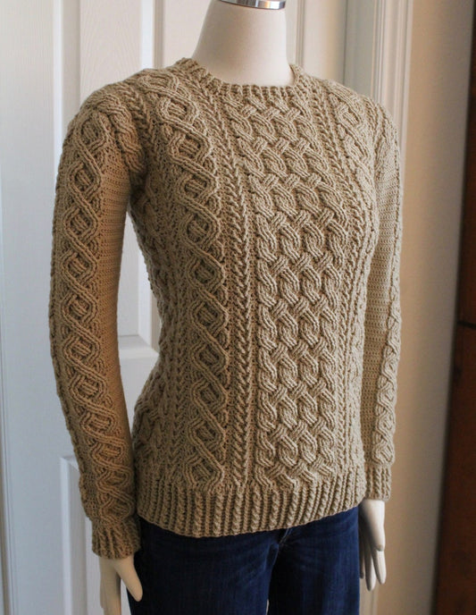 Braemar Cable Sweater Cable Pullover Crochet Pattern for Women