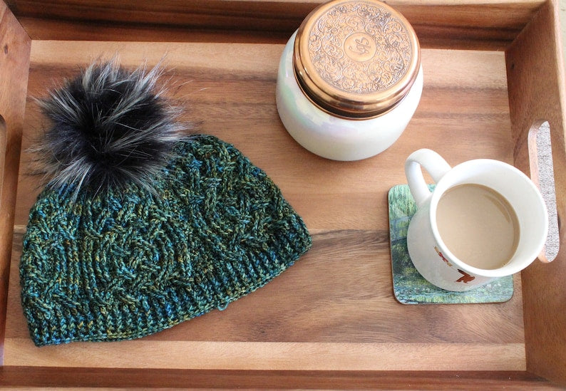 Aberdeen Castle Braided Cable Scarf Hat Crochet Pattern for Men and Women