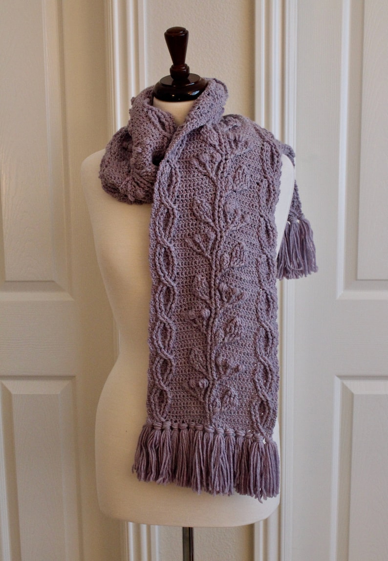 Celtic Garden Braided Cable Scarf Crochet Pattern