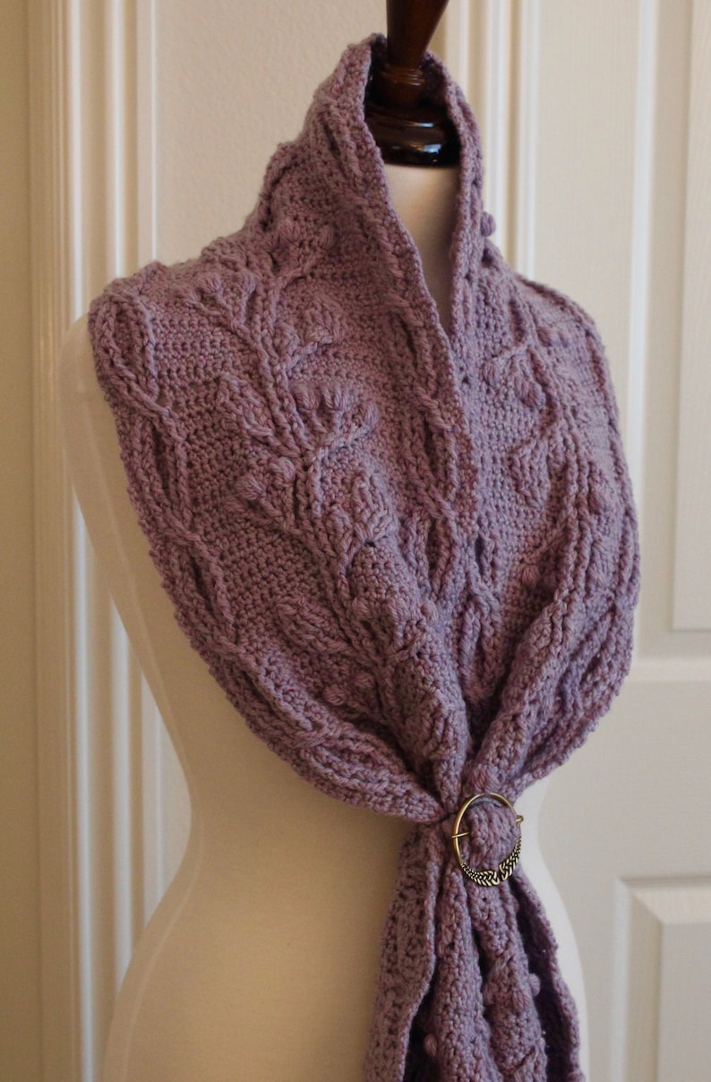 Celtic Garden Braided Cable Scarf Crochet Pattern