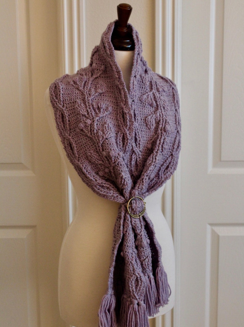 Celtic Garden Braided Cable Scarf Crochet Pattern