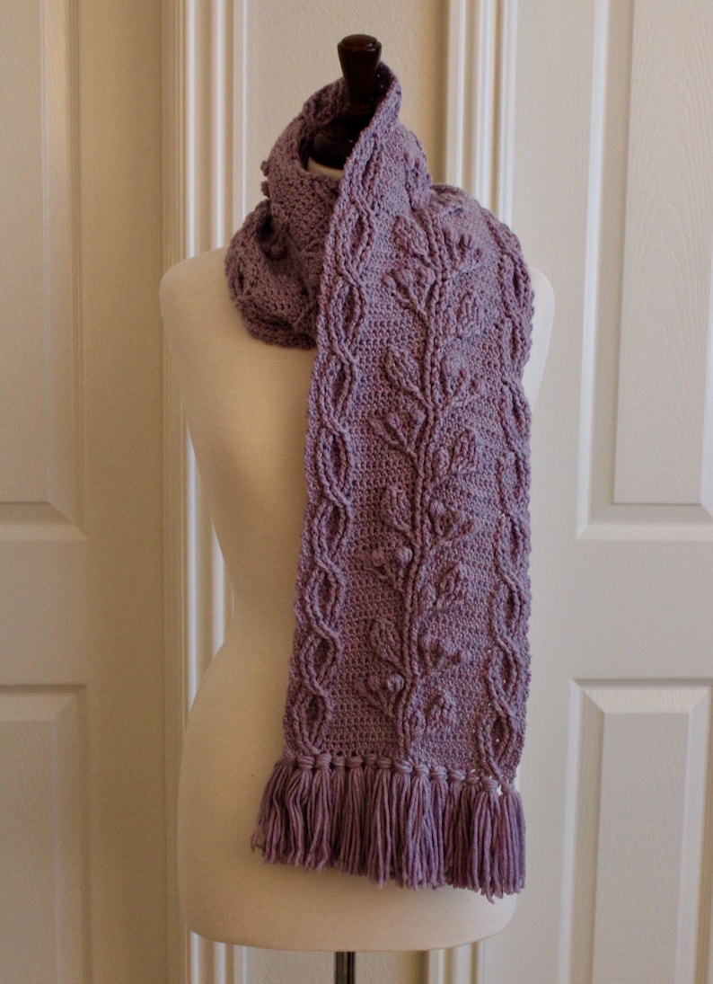 Celtic Garden Braided Cable Scarf Crochet Pattern