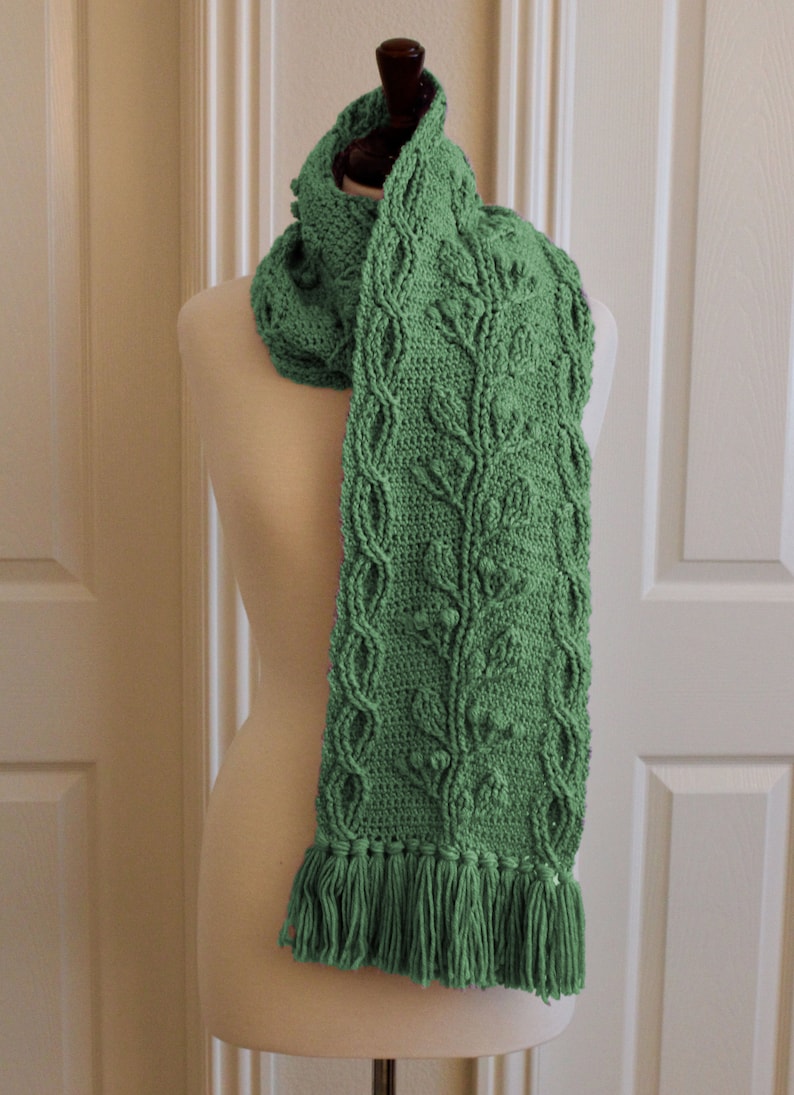 Celtic Garden Braided Cable Scarf Crochet Pattern