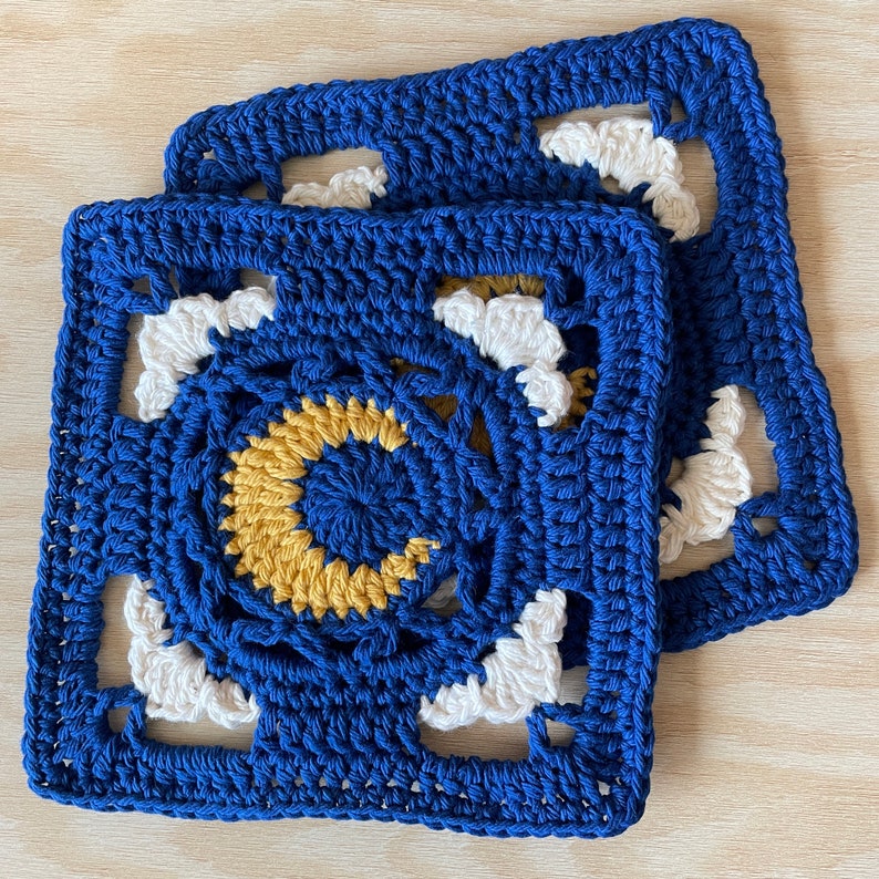 Cloudy Day and Night granny square Crochet pattern
