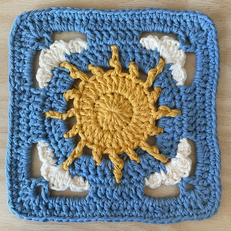 Cloudy Day and Night granny square Crochet pattern