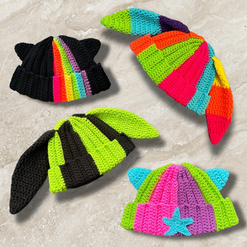 Bunny & Cat Beanie Crochet Pattern
