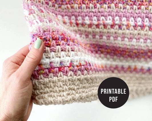 Marble Moss Stitch Blanket Pattern