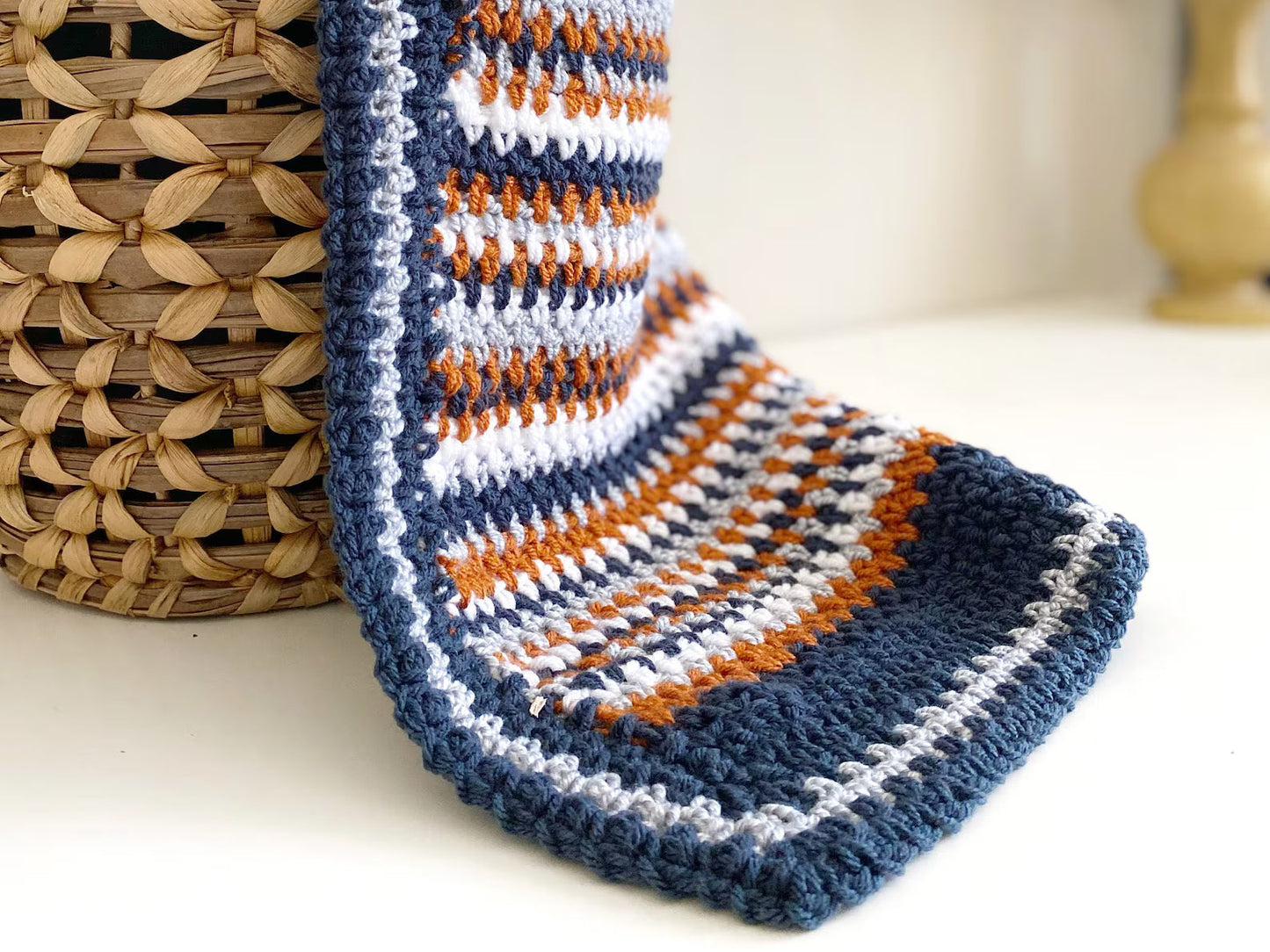 Marble Moss Stitch Blanket Pattern
