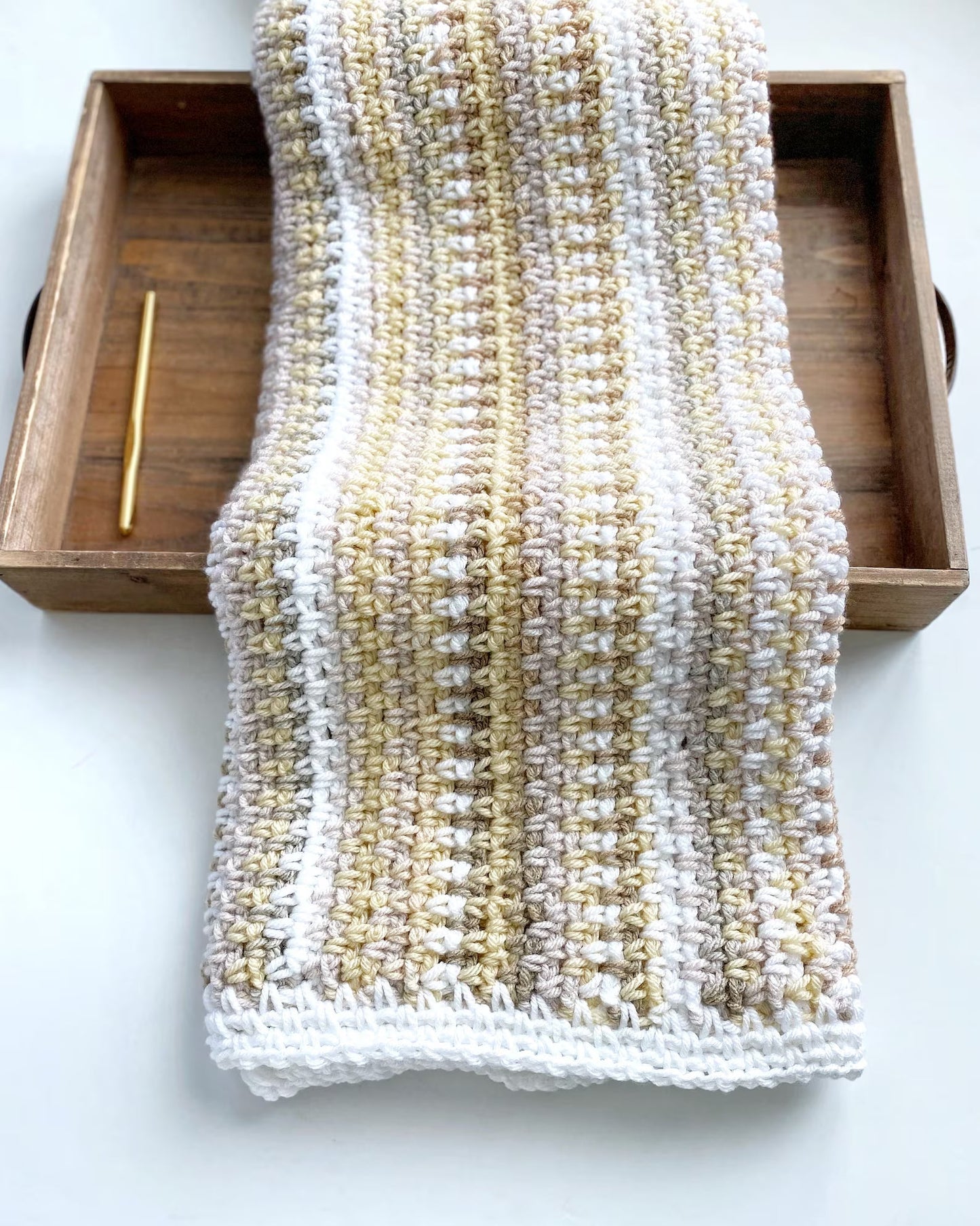 Marble Moss Stitch Blanket Pattern