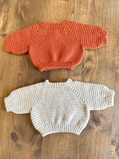Oversized Raglan Baby Sweater Crochet Pattern