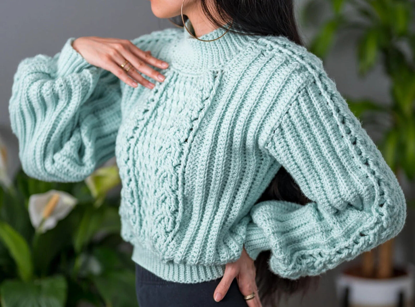 Cable Stitch Sweater Crochet Pattern