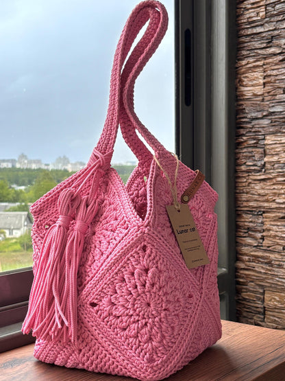 Granny Square Market Bag Crochet Pattern
