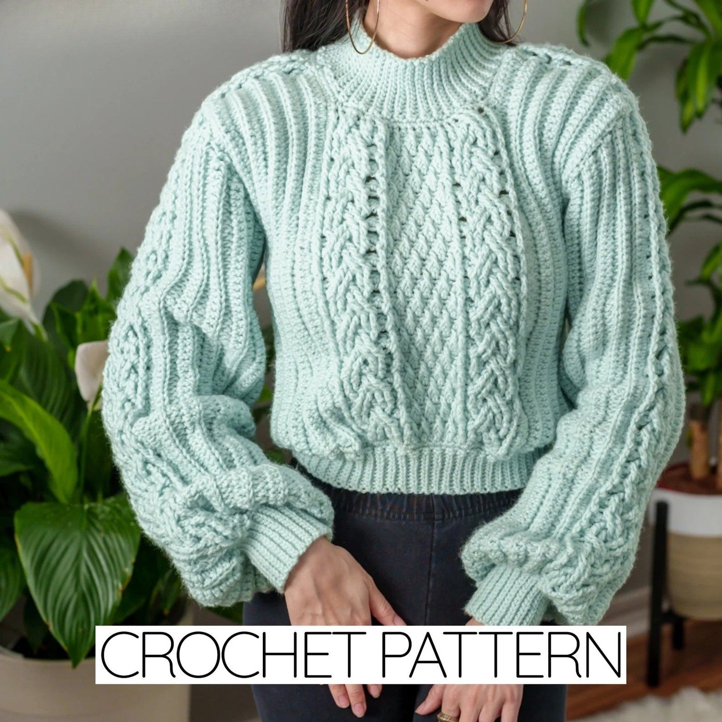 Cable Stitch Sweater Crochet Pattern