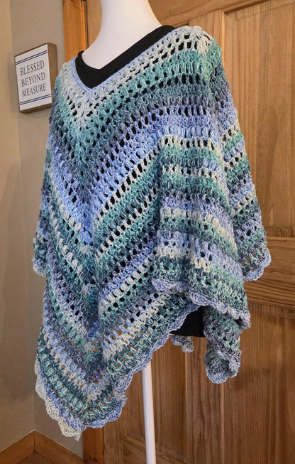 Celeste 4-Point Poncho Crochet Pattern