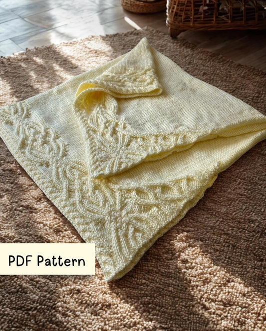 Fairytale Baby Cable Blanket Knitting Pattern