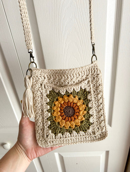 Sunflower Granny Square Bag Crochet Pattern